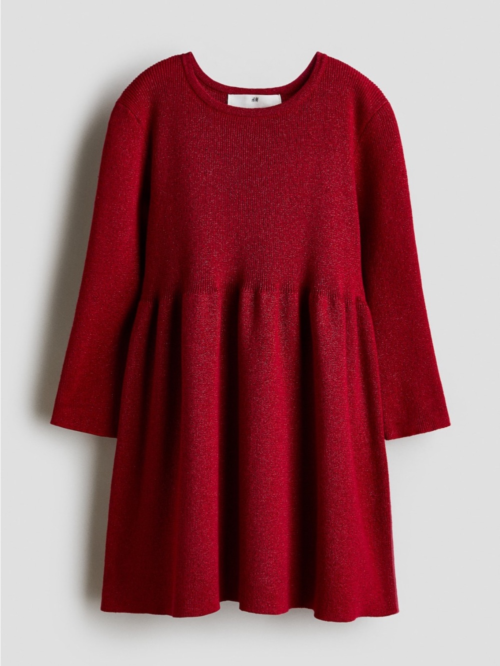 H&M Red Shimmer Knit Dress